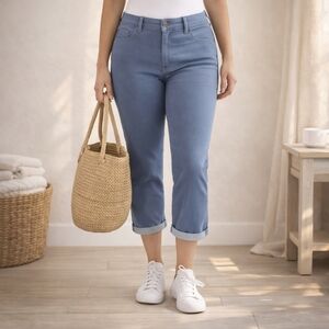 Santana Tummy Control Slim Crop|Mid-Rise Stretch| 24” Inseam | Sizes 6–10